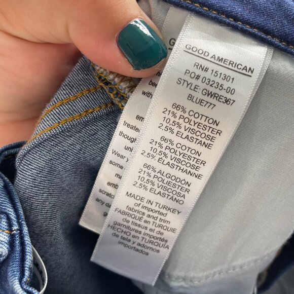 GOOD AMERICAN good waist high rise skinny jeans in blue 777 size 26 - Picture 5 of 6